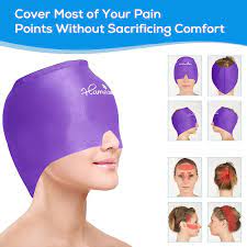 Amazon.com: Hameisen Gel Ice Headache Relief Hat, SILVADUR™ Technology,  Wearable Cold Therapy Migraine Relief Cap, [Upgraded Version] Stretchable  Ice Pack Eye Mask for Puffy Eyes, Tension and Stress Relief-Purple : Health  &