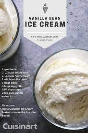 Whisk the cream, milk, sugar, vanilla and 1/2 teaspoon salt in a medium saucepan and bring to a simmer over medium heat. Vanilla Bean Ice Cream 14 Servings Recipe Cuisinart Com Recipe Ice Cream Maker Recipes Homemade Ice Cream Recipes Homemade Ice Cream Recipes Machine