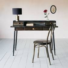 Anton 48 metal and wood 3 drawer writing desk, reclaimed barnwood by walker edison. Sid Black Metal Desk Graham Green