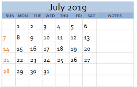 Cute July Blank Calendar 2019 July Calendar Calendar 2019 Printable Blank Calendar Pages