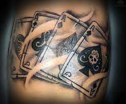 Ace, king, queen, jack, 10, 9, 8, 7, 6, 5, 4, 3. Four Aces Tattoo Idea Card Tattoo Designs Card Tattoo Gambling Tattoo