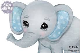 Elephant Boy Bundle Clip Art Png Watercolor Elephants And Leaves By Clipartem Thehungryjpeg Com