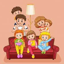 Ancianos Y Ninos En Casa Vector Premium Juegos Familiares En Casa Familia Feliz Casa De Ninos
