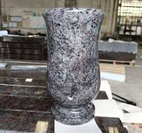 Marsstone European Style Nero Impala Bahama Blue Granite Headstone Vases  Tombstone Granite Flower Vases for Tombstones