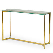 Cannon 1 2m Glass Console Table Gold Base Interior Secrets Glass Console Table Console Table Tempered Glass Table Top