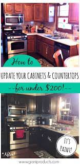 Kitchen Update On A Budget Countertop Paint That Looks Like Granite And One Day Cabinet Makeover Di Kitchen Diy Makeover Home Remodeling Kitchen On A Budget