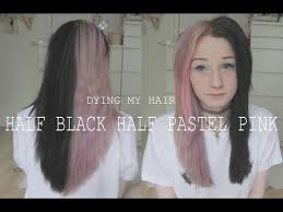 I used beyond the zone hair dye, usually around ten dollars per bottle. Dying My Hair Half Black Half Pastel Pink German Youtube
