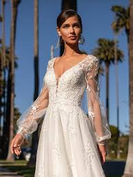 Lace Bishop Sleeve Wedding Dress Simply Val Stefani Style Alora Boho Wedding Dress With Bishop Sleeves In 2020 Wedding Dresses Lace Wedding Dresses Blue Lace Wedding Dress