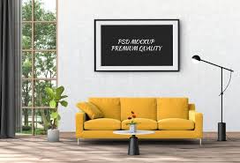 Mock Up Poster Frame In Interior Living Room And Sofa 3d Render Poster Frame Living Room Interior Room