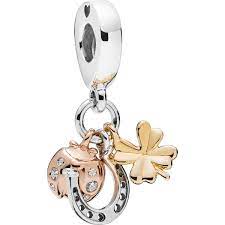 Ketten mit anhänger online kaufen bei pandora! Pandora Charm Anhanger 798717c01 Horseshoe Clover Ladybird Pandora Rose Und Shine 797852cz Ch Abramowicz
