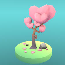Low Poly Tree The Tree Of Hearts 3d Model Low Poly Low Poly 3d Models Low Poly Models