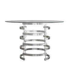 Round glass dining table metal base. Weston Home 48 Round Glass Dining Table With Modern Openwork Metal Base Walmart Com Walmart Com