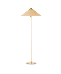 Paavo Tynell Chinese Hat Floor Light 1950s H 153 Cm D 55 Cm Made By Taito Oy Helsinki Tubular Brass Sheet Brass Wickerwork Marked Taito
