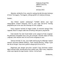 Kamu tahu apa makna sahabat pena ? Contoh Surat Kiriman Tidak Rasmi English