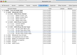 help mfg accounting inventory cogs chart of accounts