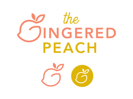 The Gingered Peach Logo Vintage Logo Design Fruit Logo Logo Design