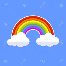 Coloriage arc en ciel avec un soleil. Nuages Avec Arc En Ciel Flat Style Icone Vector Illustration Clip Art Libres De Droits Vecteurs Et Illustration Image 45916486