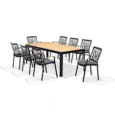 We bring your design dreams to life. Scancom Portals Patio Dining Set Aluminum Black 9 Piece Lowe S Canada