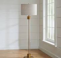 Decorative Brass Metal Clear Crystal Glass Floor Lamp for ...