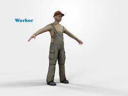 Worker Character Rigged 3d Model Character Rigging 3d Model Model