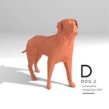 Printable Diy Template Pdf Dog Rottweiler Low Poly Paper Model Template 3d Paper Sculpture Origami Papercraft Cardboard Animal Cardboard Animals Paper Sculpture Paper Models