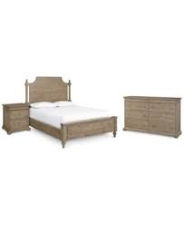 Closeout Martha Stewart Collection Bergen Bedroom Furniture 3 Pc Set King Bed Dresser Nightstand Created For Macy S Dresser As Nightstand Furniture Bedroom Dressers