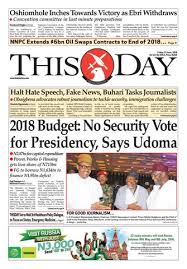 Friday 22nd June 2018 by THISDAY Newspapers Ltd
