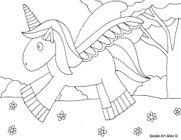 Printable unicorn pony twilight sparkle coloring page. Mythical Creatures Coloring Pages Doodle Art Alley
