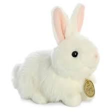 Realistic Stuffed White Angora Bunny 6 Inch Plush Aurora Angora Bunny Teddy Bear Stuffed Animal Cute Plush