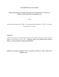 115/65) sarawak daftar kesatuan sekerja yang dikehendaki di bawah seksyen 7 akta hendaklah pada matannya dalam borang a yang dinyatakan dalam jadual. Pdf Harapan Terhadap Kerajaan Terkini Dan Cadangan Pindaan Akta Kesatuan Sekerja 1959