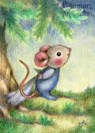 Good Morning Cute Mouse Art By Carmen Medlin Art Cute Drawings Whimsical Art