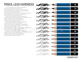 set of drawing pencil and line of each lead hardness on