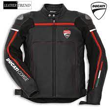 Mens Ducati Corse Premium Quality Replica Motorbike Racing Leather Jacket Tripla