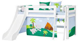 Bett combee 90x200 halbhoch pfiffiges bett mit tollem funktionalen design besonders kratz und stoßfest durch melaminharzbeschichtung online das plus in unserem sortiment. Halbhoch Bett 70x160cm Weiss Mit Rutsche Und Schrager Leiter Hoppekid