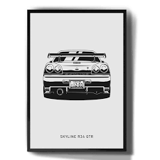 Quadro Decorativo Desenho Skyline R34 Gtr Carro Arte - Tribos - Quadro  Decorativo - Magazine Luiza