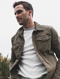 Olive Trucker Jacket Stone Rose