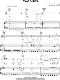Regina Spektor Two Birds Sheet Music In C Major Transposable Download Print Sku Mn0081555 G and the other c g watches him close. eur