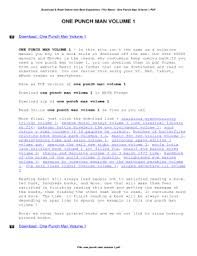 Life gets pretty boring when you can beat the snot out of any villain with just one punch. One Punch Man Volume 1 Pdf Download Fill Online Printable Fillable Blank Pdffiller