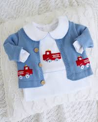 Fire Truck Crochet Playsuit And Cardigan Little English Classic Kids Clothes Classic Baby Clothes Kids Outfits