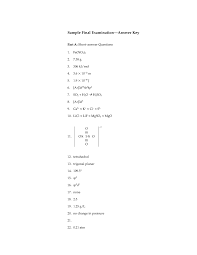 Chemistry final exam answer key 2020. Final Exam Answer Key 2020 Studocu