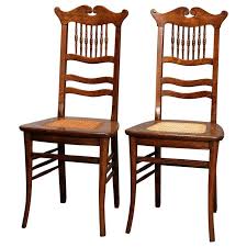 Antique Pair Of Oak Spindle Back And Cane Seat Side Chairs Circa 1900 Side Chairs Chair Oak Spindles