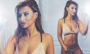 Ferne McCann poses in nude lace underwear 