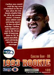 1993 SCORE SELECT CARLTON GRAY ROOKIE SEATTLE SEAHAWKS #109
