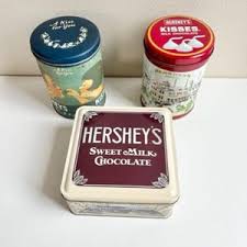 Hersheys Kisses Tins, Hersheys Tins, Set of 3, Vintage Tin, Vintage Kitchen  Tin, Chocolate Tin, Candy Tin, Red Kitchen Tin, Farmhouse Tin
