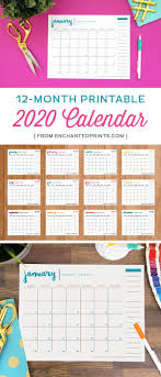Simple 2021 Printable Calendar 12 Month Calendar Grid Etsy Calendar Printables Printable Calendar Free Printables