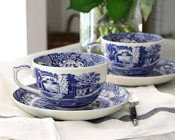 Miniature mini doll house tea set blue/white windmill pattern design 10 piece. Blue Italian Jumbo Cup Saucer Cassandra S Kitchen