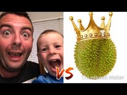 3 Year Old Tries Durian with Dad *dry heave alert* Challenge