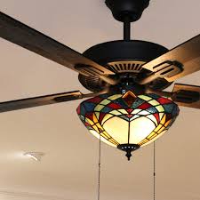 Some light kits are fairly universal, installing easily and working with a wide range of fans. Copper Grove Thionville 5 Blade Bronze And Stained Glass Ceiling Fan 52 L X 52 W X 20 H 52 L X 52 W X 20 H On Sale Overstock 27316973