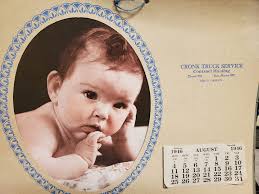 A tale of 2 calendars. A calendar my mom and dad handed out 50 years ago  when I was 13 years old and this year's Twin Pine Farm calendar. How many  people