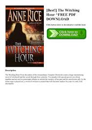 Espero que todos tenham gostado do programa! Best The Witching Hour Free Pdf Download